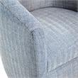 Home Square Polyester Fabric Swivel Accent Chair in Blue - Set of 2