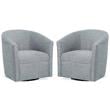Home Square Polyester Fabric Swivel Accent Chair in Blue - Set of 2
