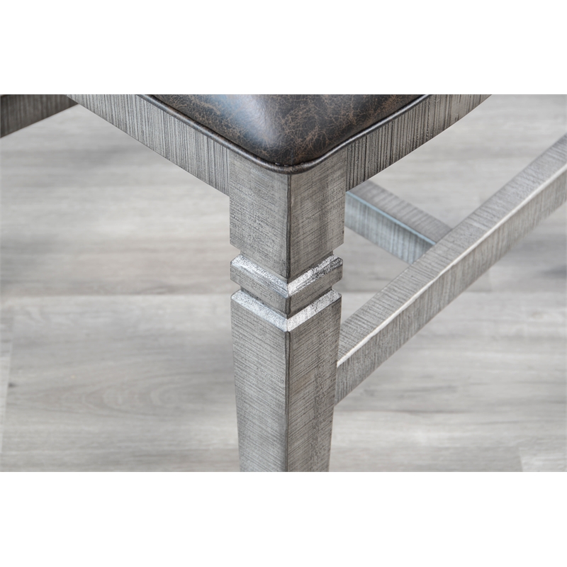 Home Square 7-Piece Set with Dining Table and 6 Ladderback Dining Chairs