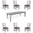 Home Square 7-Piece Set with Dining Table and 6 Ladderback Dining Chairs