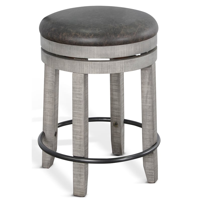 Home Square 5-Piece Set with Pub Table and 4 Swivel Wood Stools