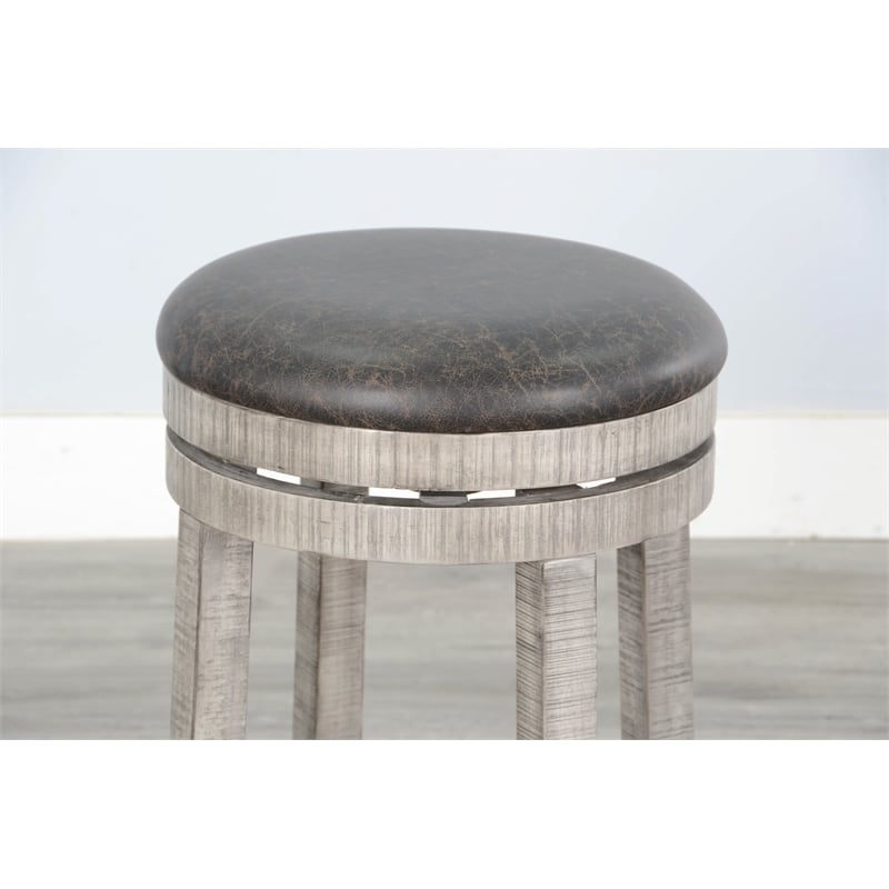 Home Square 5-Piece Set with Pub Table and 4 Swivel Wood Stools