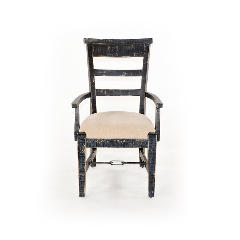 Home Square 7-Piece Set with Extension Table and 6 Side Chairs in Black