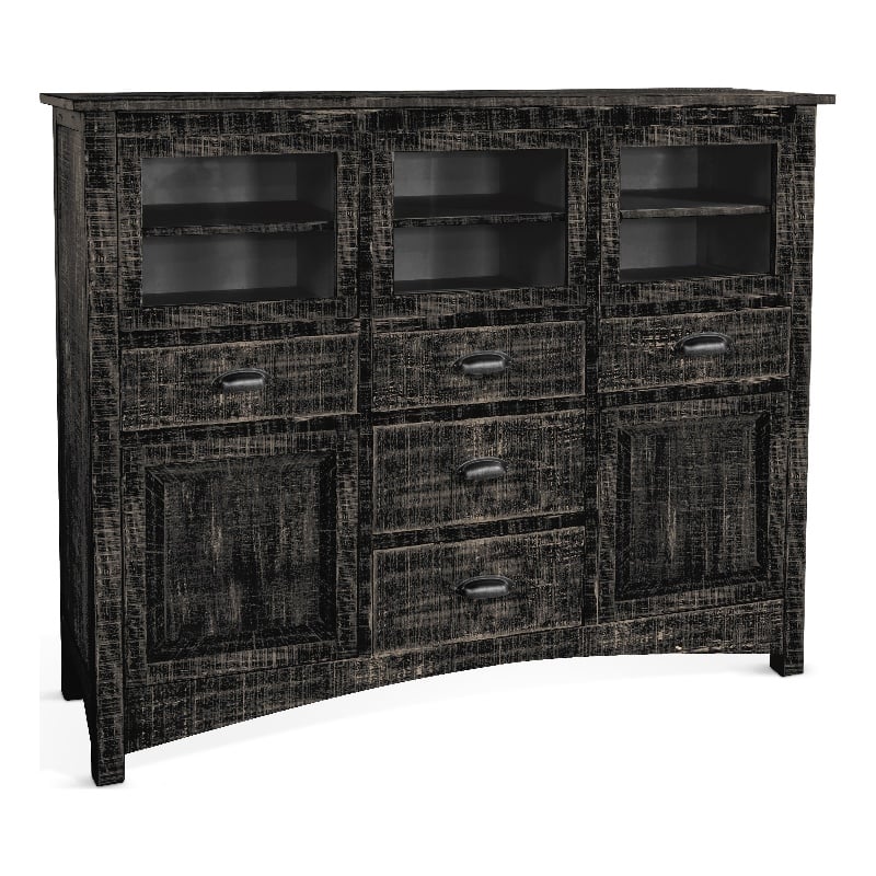 Home Square 6-Piece Set with Dining Table and 4 Dining Chairs and Server