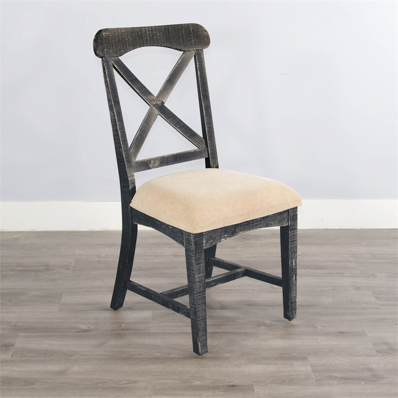Home Square 5-Piece Set with Dining Table and 4 Dining Chairs in Black