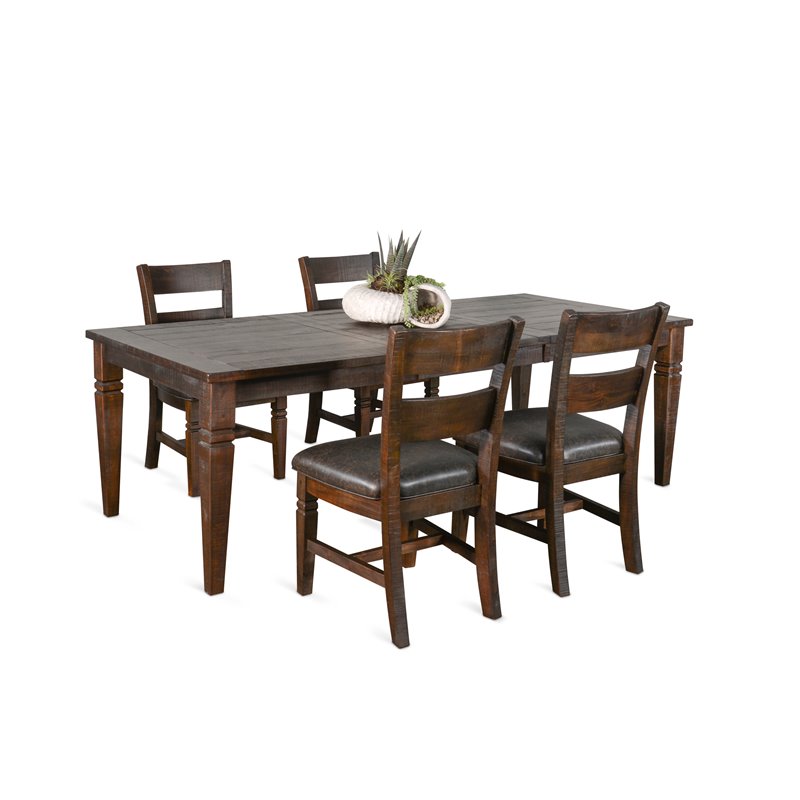 Home Square 10-Piece Set with Dining Table & 8 Ladderback Chairs & Server