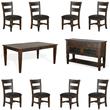 Home Square 10-Piece Set with Dining Table & 8 Ladderback Chairs & Server