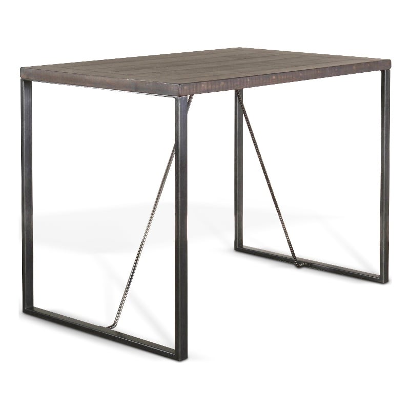 Home Square 5-Piece Set with Dining Table and 4 Barstools in Tobacco Leaf