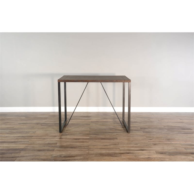 Home Square 5-Piece Set with Dining Table and 4 Barstools in Tobacco Leaf