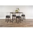 Home Square 5-Piece Set with Dining Table and 4 Barstools in Tobacco Leaf