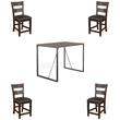 Home Square 5-Piece Set with Dining Table and 4 Barstools in Tobacco Leaf