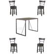 Home Square 5-Piece Set with Dining Table and 4 Swivel Barstools