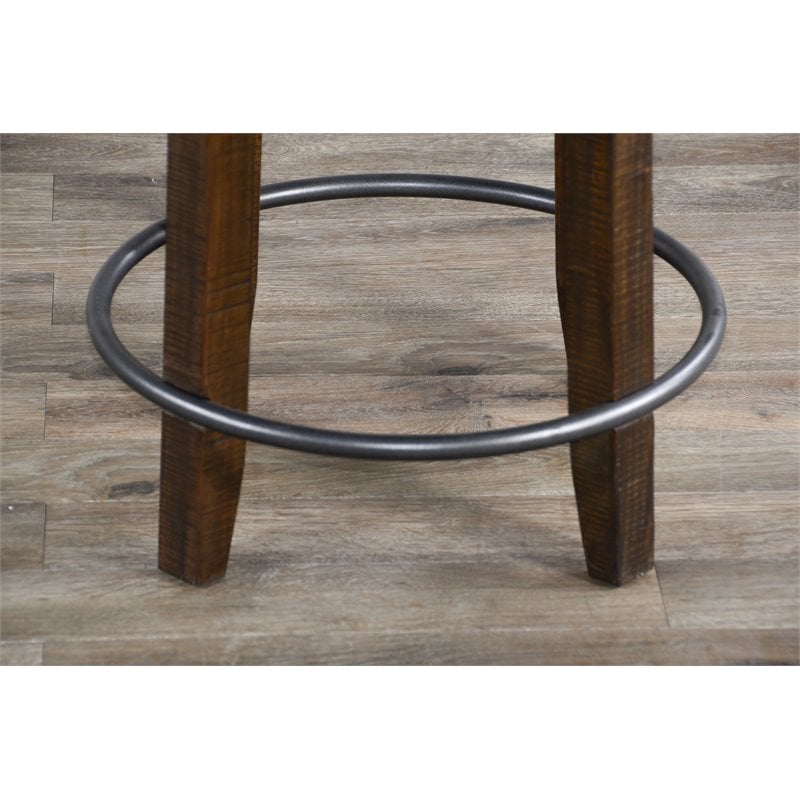 Home Square 5-Piece Set with Dining Table and 4 Backless Swivel Barstools