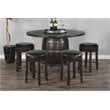 Home Square 5-Piece Set with Dining Table and 4 Backless Swivel Barstools