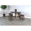 Home Square 5-Piece Set with Dining Table and 4 Backless Swivel Barstools