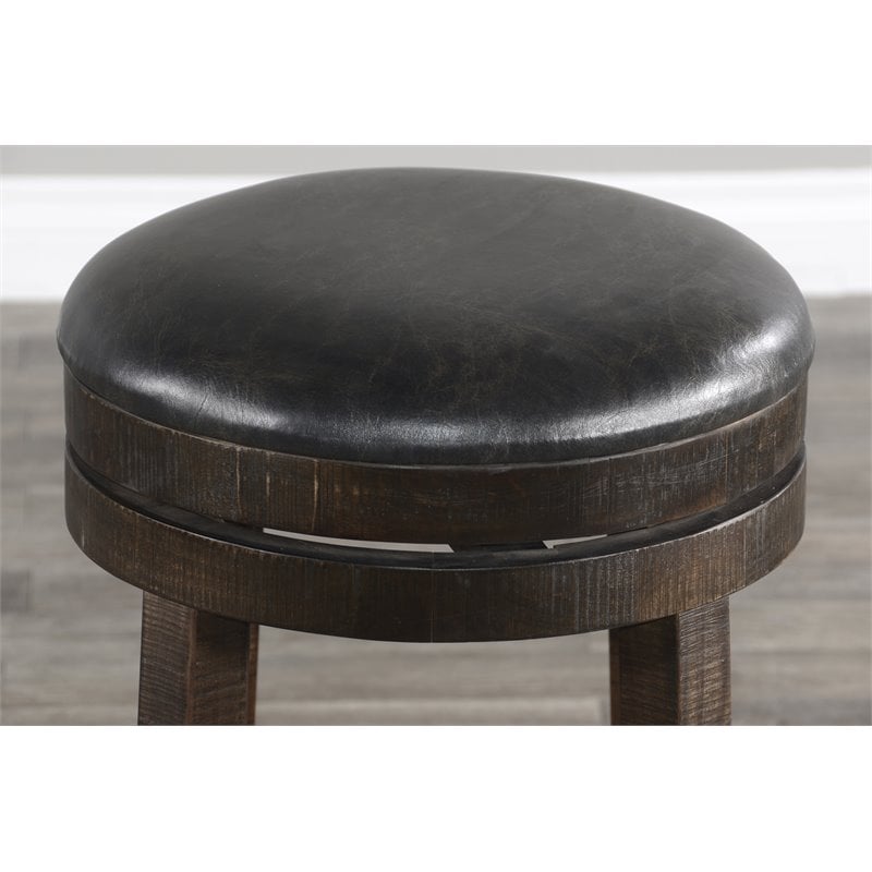 Home Square 5-Piece Set with Dining Table and 4 Backless Swivel Barstools