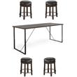 Home Square 5-Piece Set with Table and 4 Backless Swivel Barstools