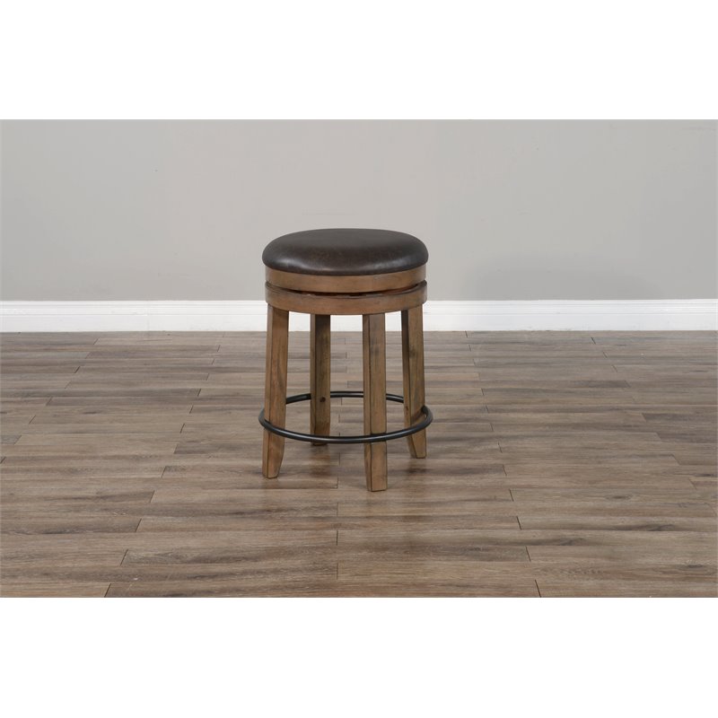 Home Square 5-Piece Set with Pub Table and 4 Backless Swivel Stools
