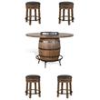 Home Square 5-Piece Set with Pub Table and 4 Backless Swivel Stools