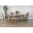 Home Square 3-Piece Set with Dining Table and 2 Benches in Taupe Brown