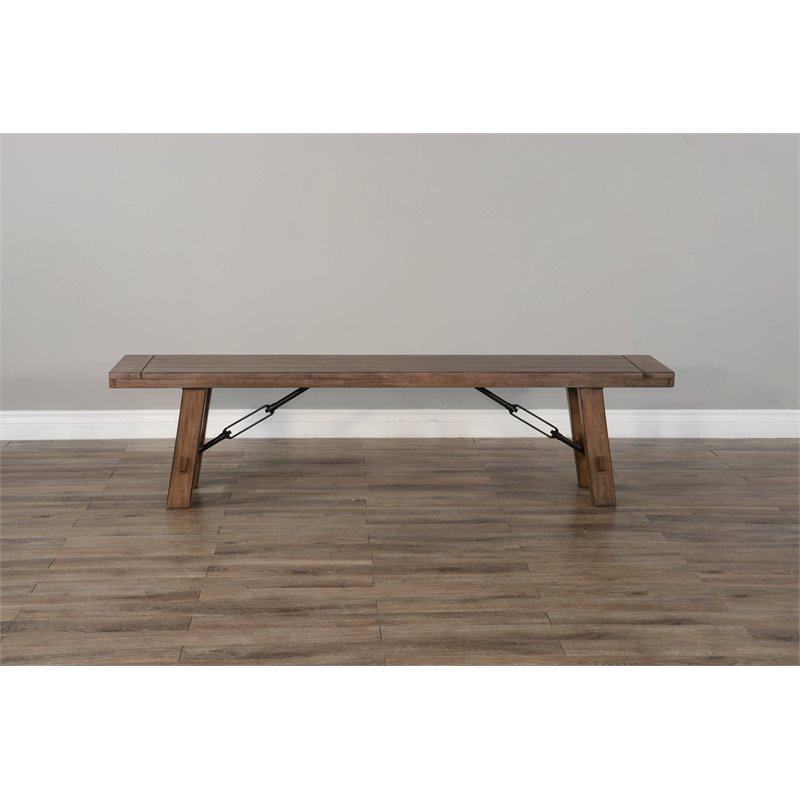 Home Square 3-Piece Set with Dining Table and 2 Benches in Taupe Brown