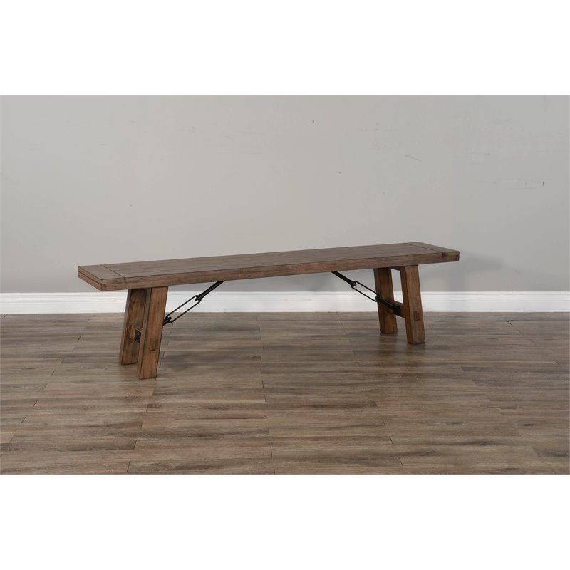 Home Square 3-Piece Set with Dining Table and 2 Benches in Taupe Brown