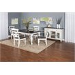 Home Square 7-Piece Set with Dining Table and 6 Ladderback Chairs