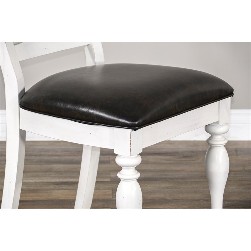 Home Square 7-Piece Set with Dining Table and 6 Ladderback Chairs