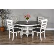 Home Square 7-Piece Set with Dining Table and 6 Ladderback Chairs