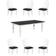 Home Square 7-Piece Set with Dining Table and 6 Ladderback Chairs
