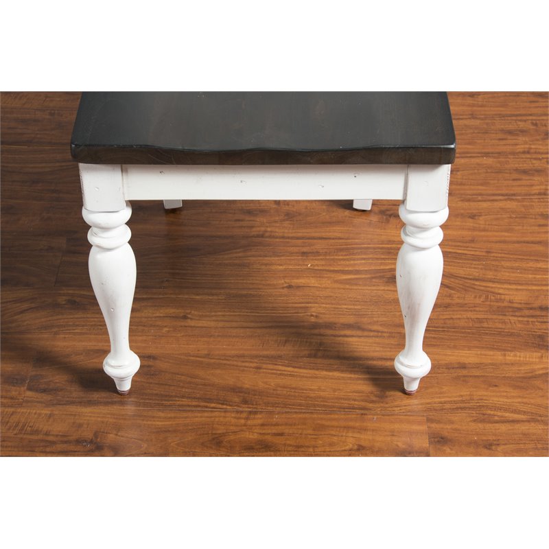 Home Square 7-Piece Set with Dining Table and 6 Crossback Chairs