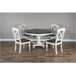 Home Square 7-Piece Set with Dining Table and 6 Crossback Chairs