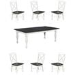 Home Square 7-Piece Set with Dining Table and 6 Crossback Chairs