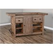 Home Square 4-Piece Set with Bar Unit & Hutch & 2 Barstools in Taupe Brown