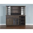 Home Square 4-Piece Set with Bar Unit & Hutch & 2 Ladderback Barstools