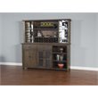 Home Square 4-Piece Set with Bar Unit & Hutch & 2 Ladderback Barstools