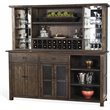 Home Square 4-Piece Set with Bar Unit & Hutch & 2 Ladderback Barstools