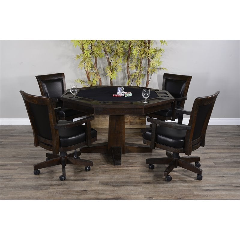 Home Square 9-Piece Set with Table & 4 Chairs & Bar Unit & Hutch & 2 Barstools