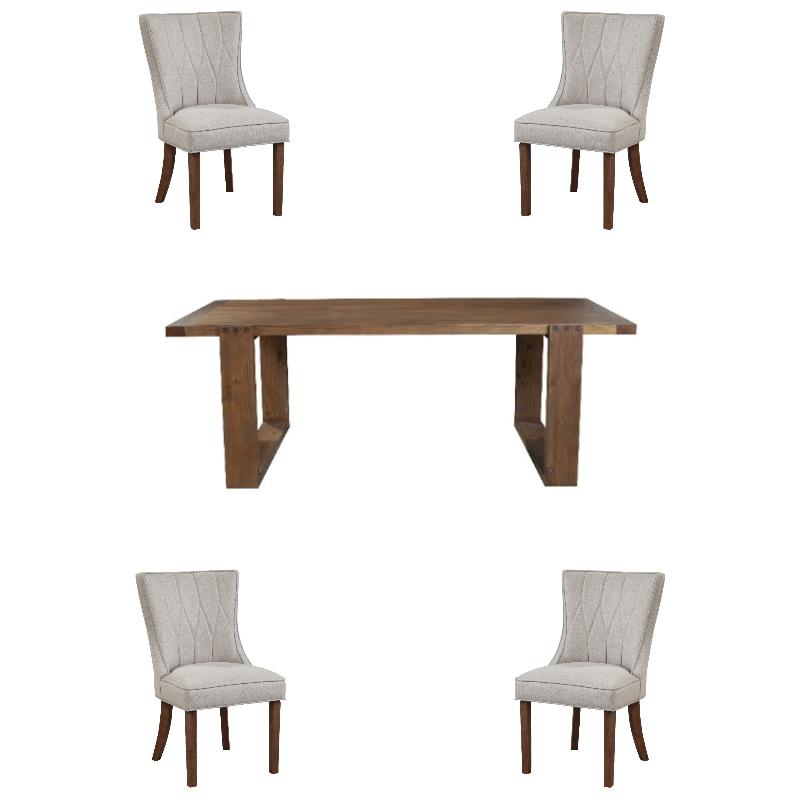 Home Square 5-Piece Set with Dining Table and 4 Side Chairs in Cappuccino