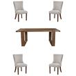 Home Square 5-Piece Set with Dining Table and 4 Side Chairs in Cappuccino