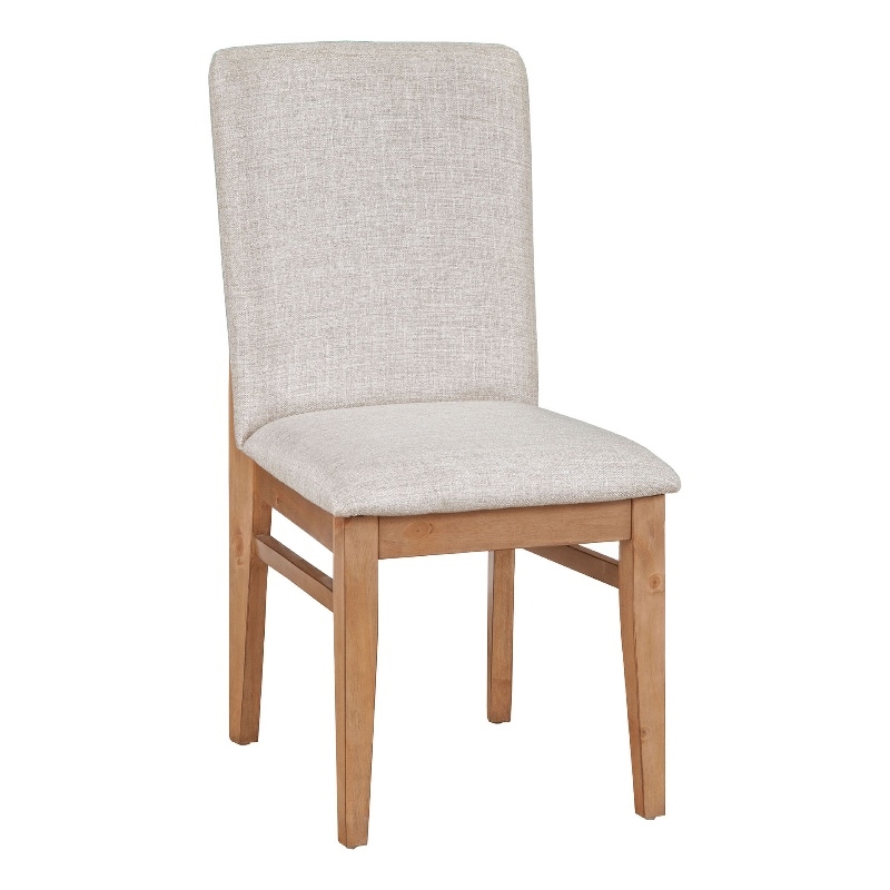 Home Square 7-Piece Set with Dining Table and 6 Side Chairs in Natural