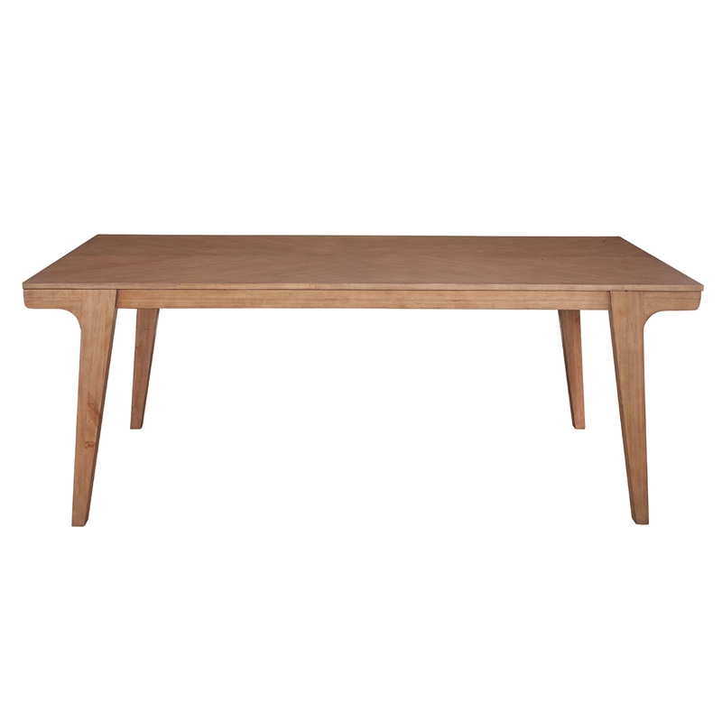 Home Square 7-Piece Set with Dining Table and 6 Side Chairs in Natural