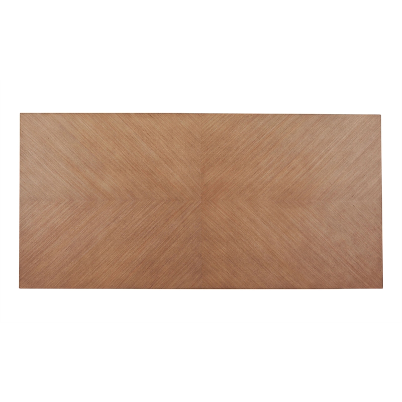 Home Square 7-Piece Set with Dining Table and 6 Side Chairs in Natural