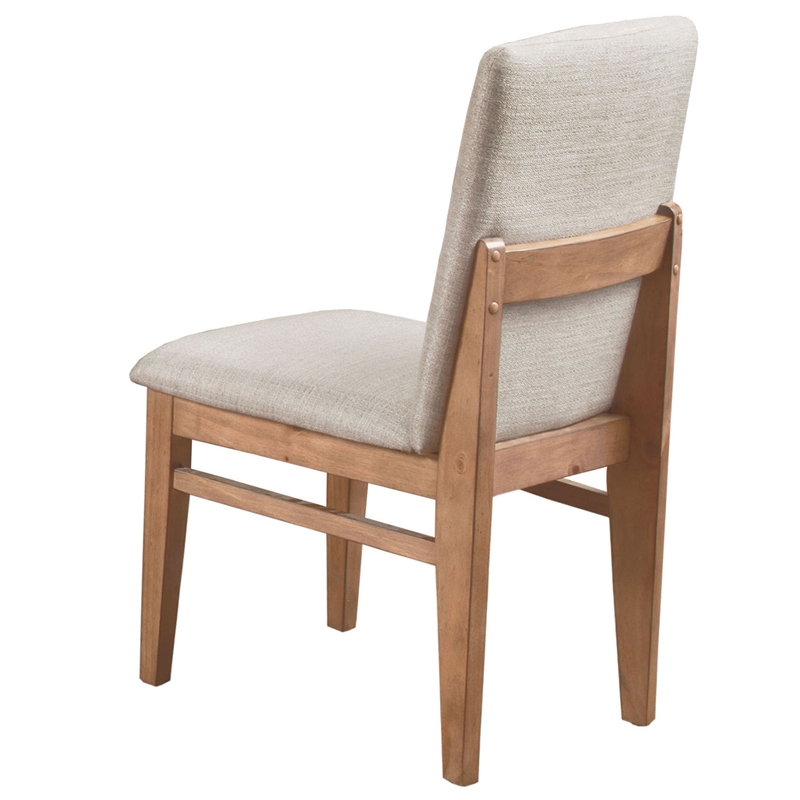 Home Square 7-Piece Set with Dining Table and 6 Side Chairs in Natural