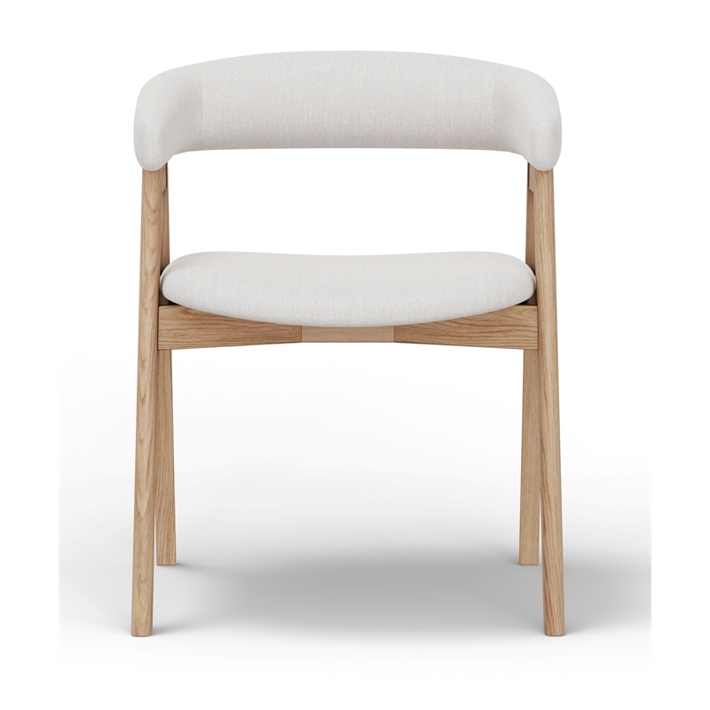 Home Square 5-Piece Set with Pedestal Table and 4 Dining Chairs in Natural