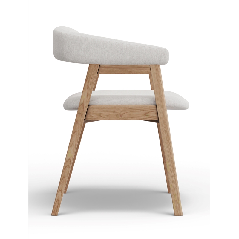 Home Square 5-Piece Set with Pedestal Table and 4 Dining Chairs in Natural