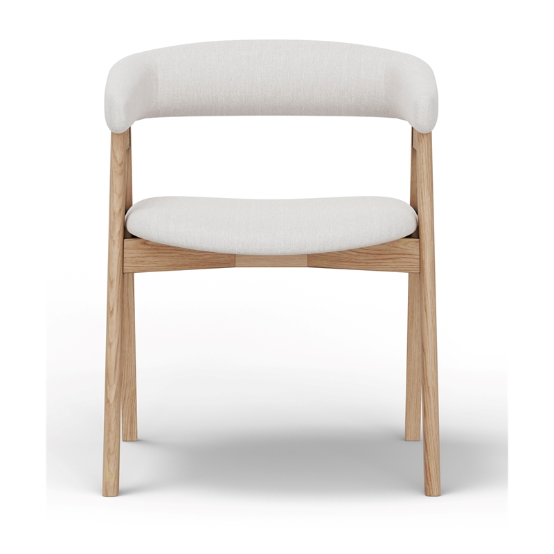 Home Square 5-Piece Set with Pedestal Table and 4 Dining Chairs in Natural