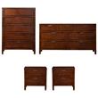 Home Square 4-Piece Set with Chest and 2 Nightstands and Dresser in Cappuccino