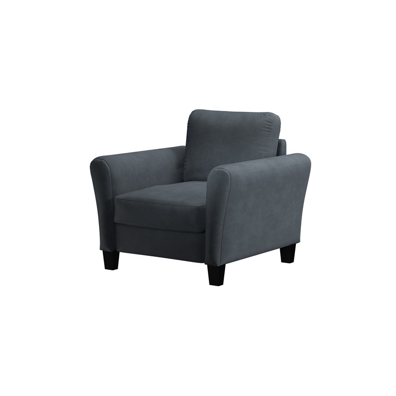 Home Square 2-Piece Set with Accent Chair and Loveseat in Dark Gray