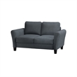 Home Square 2-Piece Set with Accent Chair and Loveseat in Dark Gray
